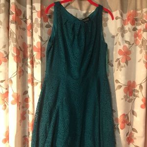 Black label by Evan Picone turquoise knee length dress size 16